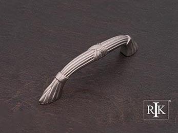 Ornate Bow Pull with Lines and Crosses 4 11/16" (119mm) - Pewter - New York Hardware Online