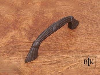 Ornate Bow Pull with Lines and Crosses 4 11/16" (119mm) - Oil Rubbed Bronze - New York Hardware Online