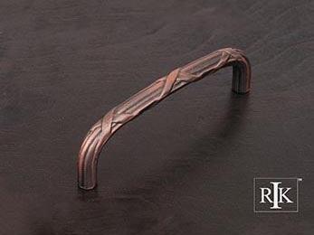 Lines and Crosses Pull 5 3/8" (137mm) - Distressed Copper - New York Hardware Online