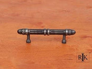 Lined Rod Pull with Petals @ End 4 7/8" (124mm) - Distressed Nickel - New York Hardware Online