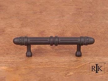 Lined Rod Pull with Petals @ End 4 7/8" (124mm) - Oil Rubbed Bronze - New York Hardware Online