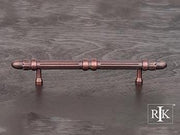 Lined Rod Pull with Petals @ End 7 3/4" (197mm) - Distressed Copper - New York Hardware Online