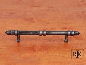Lined Rod Pull with Petals @ End 7 3/4" (197mm) - Distressed Nickel - New York Hardware Online