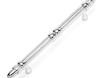 Lined Rod Pull with Petals @ End 7 3/4" (197mm) - Polished Nickel - New York Hardware Online
