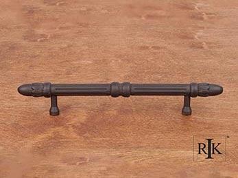 Lined Rod Pull with Petals @ End 7 3/4" (197mm) - Oil Rubbed Bronze - New York Hardware Online