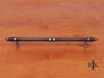 Lined Rod Pull with Petals @ End 10 3/4" (273mm) - Distressed Nickel - New York Hardware Online