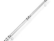 Lined Rod Pull with Petals @ End 10 3/4" (273mm) - Polished Nickel - New York Hardware Online