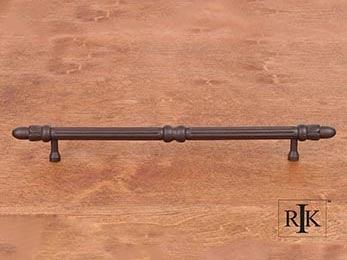 Lined Rod Pull with Petals @ End 10 3/4" (273mm) - Oil Rubbed Bronze - New York Hardware Online