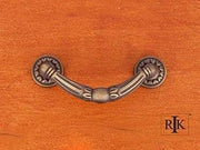 Ornate Drop Pull with Petal Bases 4" (102mm) - Antique English - New York Hardware Online