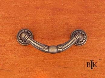 Ornate Drop Pull with Petal Bases 4" (102mm) - Antique English - New York Hardware Online