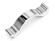 Wavy Contoured Pull with Lines 3 7/8" (98mm) - Polished Nickel - New York Hardware