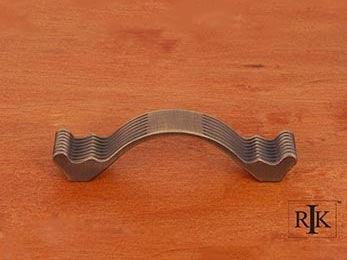 Wavy Contoured Pull with Lines 4 3/8" (111mm) - Antique English - New York Hardware