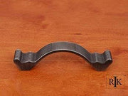 Wavy Contoured Pull with Lines 4 3/8" (111mm) - Distressed Nickel - New York Hardware