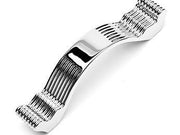 Wavy Contoured Pull with Lines 4 3/8" (111mm) - Polished Nickel - New York Hardware