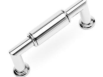 Cylinder Middle Pull 3 19/32" (91mm) - Polished Nickel - New York Hardware Online