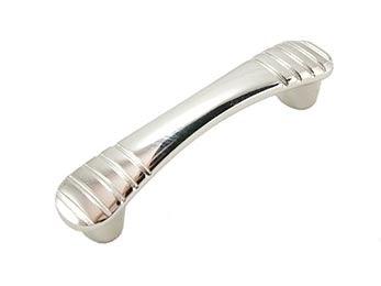 Ridges @ Edge Pull 3 7/8" (98mm) - Polished Nickel - New York Hardware Online