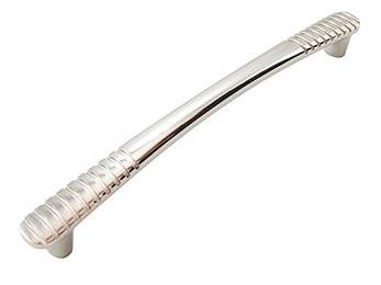 Ridges @ Edge Pull 9 7/32" (234mm) - Polished Nickel - New York Hardware Online