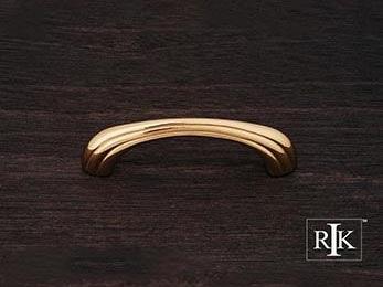 Contoured Lines Bow Pull 3 9/16" (90mm) - Polished Brass - New York Hardware Online