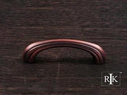 Contoured Lines Bow Pull 3 9/16" (90mm) - Distressed Copper - New York Hardware Online