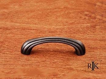 Contoured Lines Bow Pull 3 9/16" (90mm) - Distressed Nickel - New York Hardware Online