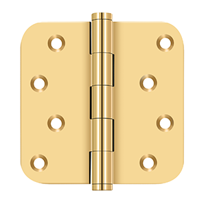 Solid Brass Square Zig-Zag Residential Hinge by Deltana - 4" x 4" x 5/8"  - PVD Polished Brass - New York Hardware