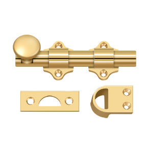 Dutch Door Bolt HD by Deltana - 4"  - PVD Polished Brass - New York Hardware
