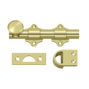 Dutch Door Bolt HD by Deltana - 4"  - Polished Brass - New York Hardware