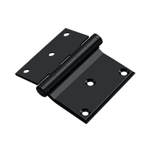 Solid Brass Half Surface Hinge by Deltana - 3" x 3-1/2" - Paint Black - New York Hardware