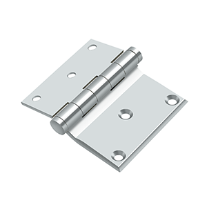 Solid Brass Half Surface Hinge by Deltana - 3" x 3-1/2" - Polished Chrome - New York Hardware