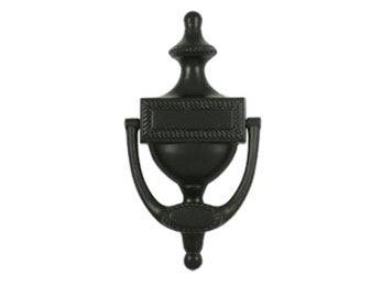 Victorian Rope Door Knocker - Black - New York Hardware Online
