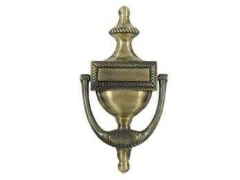 Victorian Rope Door Knocker - Antique Brass - New York Hardware Online