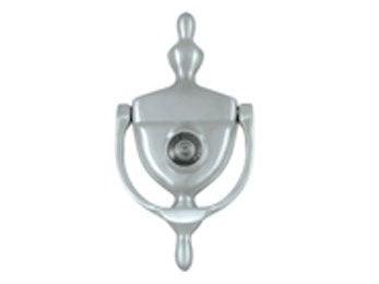 Door Knocker With Viewer - Brushed Chrome - New York Hardware Online