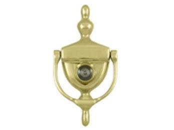Door Knocker With Viewer - Polished Brass - New York Hardware Online