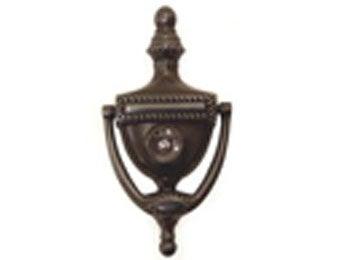 Victorian Rope Door Knocker with Viewer - Oil Rubbed Bronze - New York Hardware Online