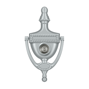 Victorian Rope Door Knocker with Viewer by Deltana -  - Brushed Chrome - New York Hardware