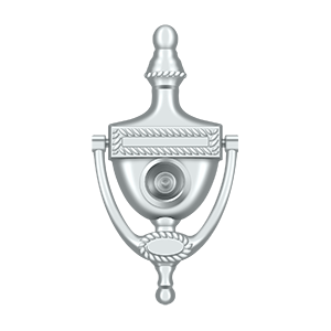 Victorian Rope Door Knocker with Viewer by Deltana -  - Polished Chrome - New York Hardware