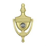 Victorian Rope Door Knocker with Viewer by Deltana -  - Polished Brass - New York Hardware