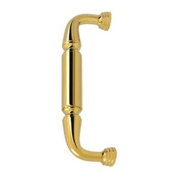 Door Pull without Rosette, 8" - PVD - Polished Brass - New York Hardware Online
