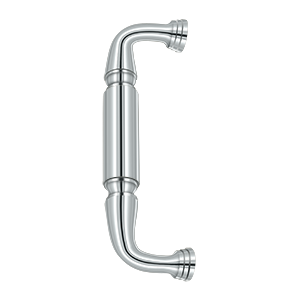 Decorative Door Pull w/out Rossette by Deltana - 8" - Polished Chrome - New York Hardware
