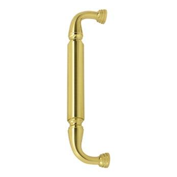 Door Pull without Rosette, 10" - Polished Brass - New York Hardware Online