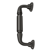 Decorative Door Pull w/ Rossette by Deltana - 8" - Oil Rubbed Bronze - New York Hardware