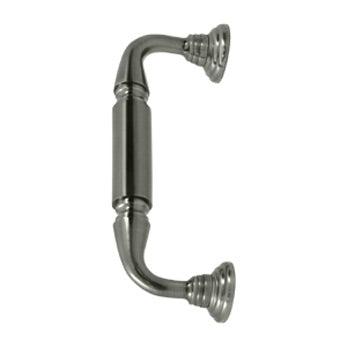 Door Pull w/ Rosette, 8" - Pewter - New York Hardware Online