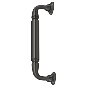 Decorative Door Pull w/ Rossette by Deltana - 10" - Oil Rubbed Bronze - New York Hardware