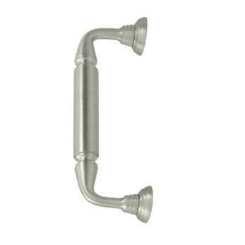 Door Pull w/ Rosette, 10" - Satin Nickel - New York Hardware Online
