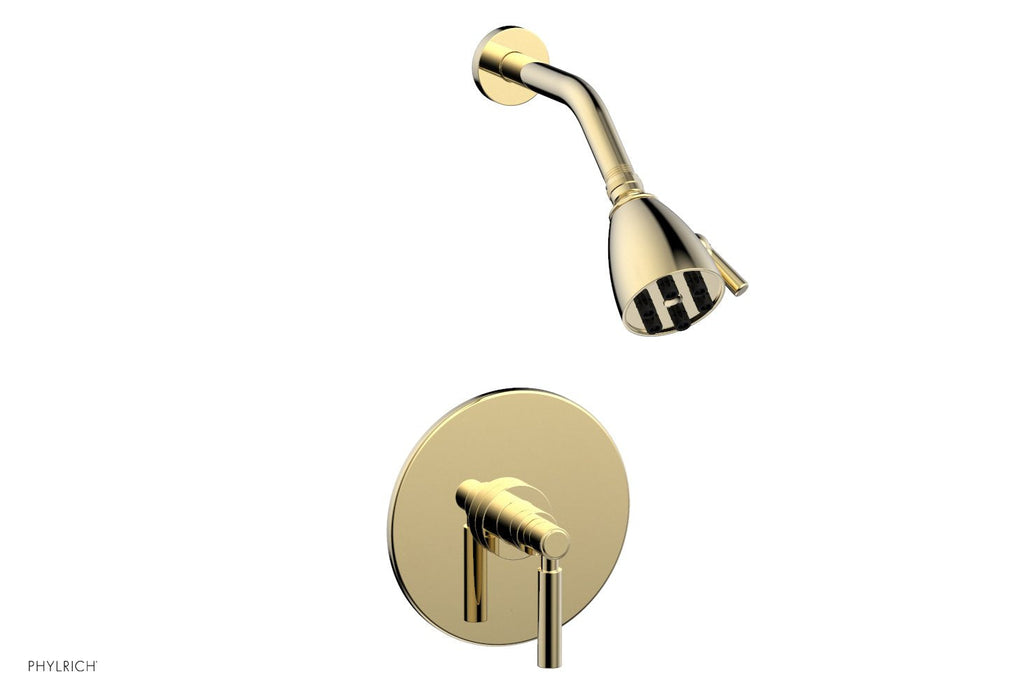 BASIC Pressure Balance Shower Set   Lever Handle by Phylrich - Polished Brass Uncoated