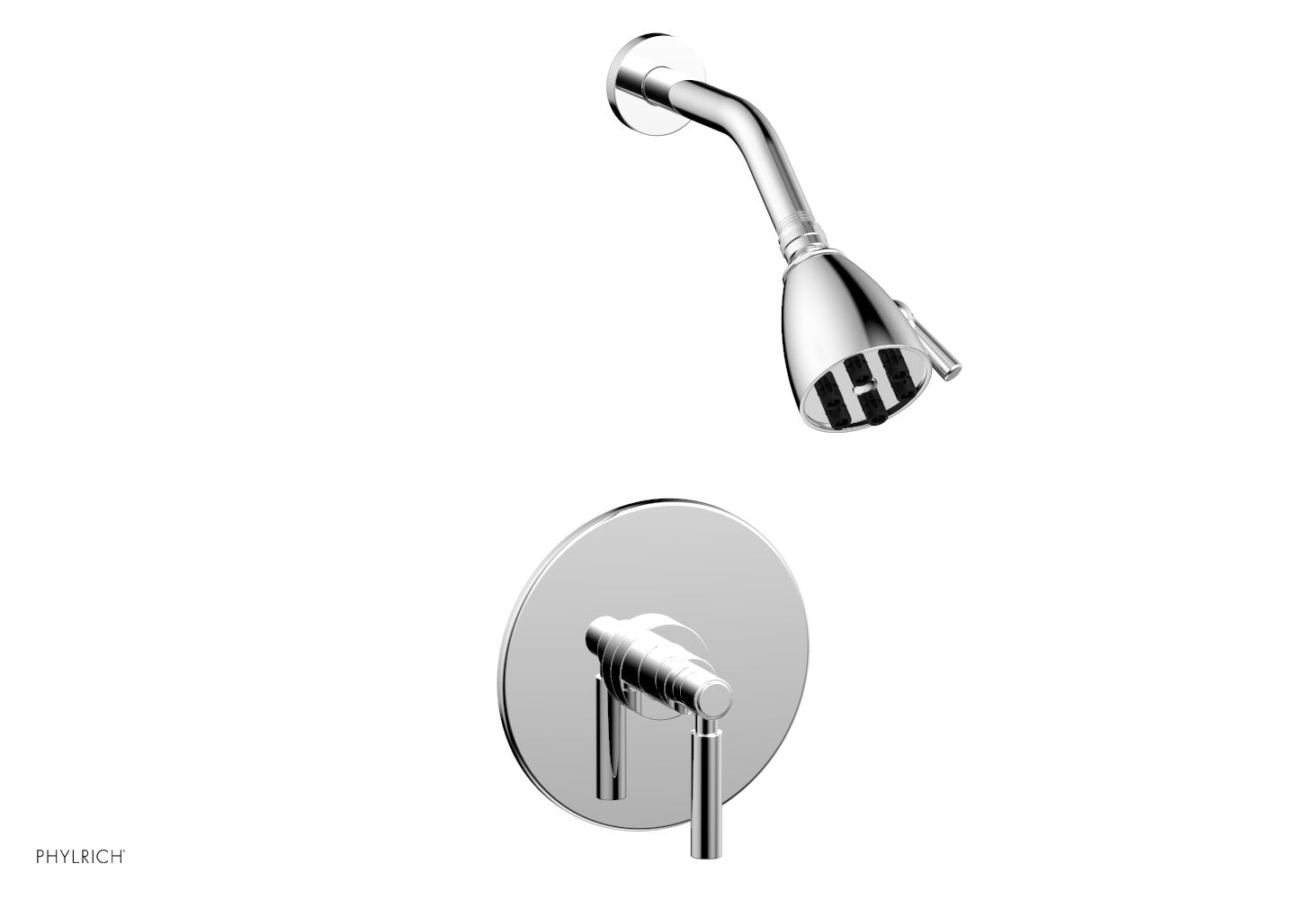 BASIC Pressure Balance Shower Set   Lever Handle by Phylrich - Satin Brass