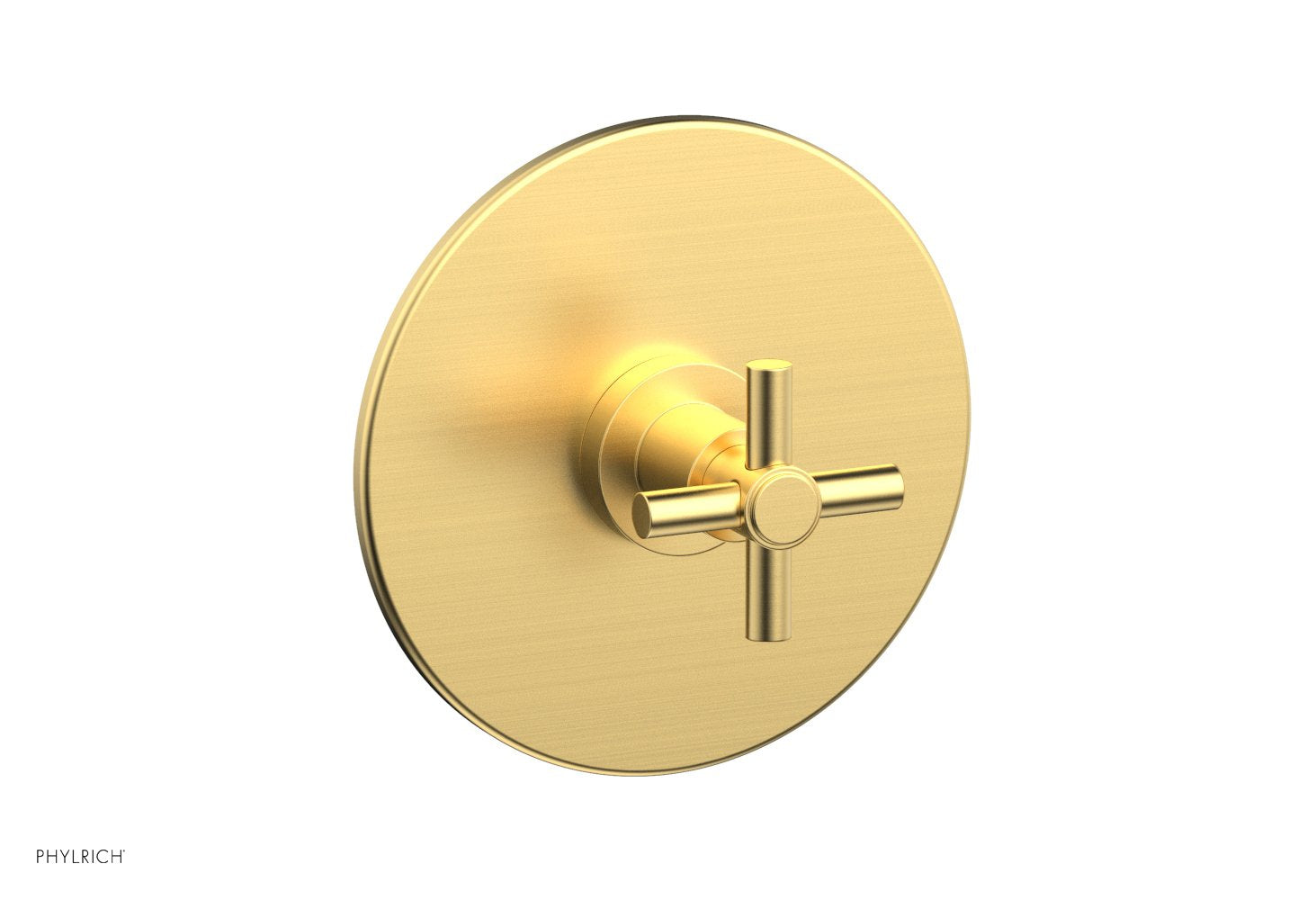 BASIC Pressure Balance Shower Set Trim Only   Tubular Cross Handle by Phylrich - Burnished Gold