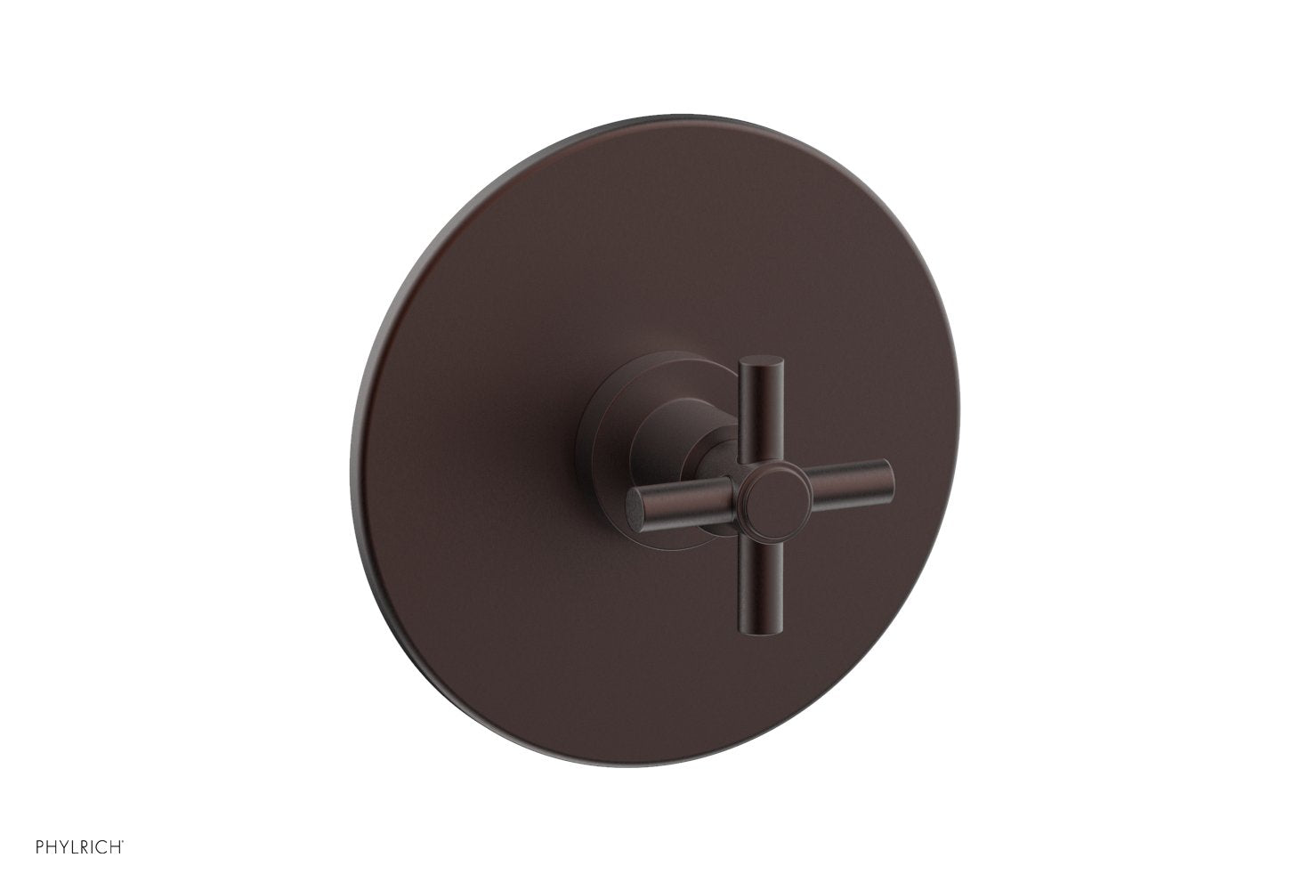 BASIC Pressure Balance Shower Set Trim Only   Tubular Cross Handle by Phylrich - Weathered Copper