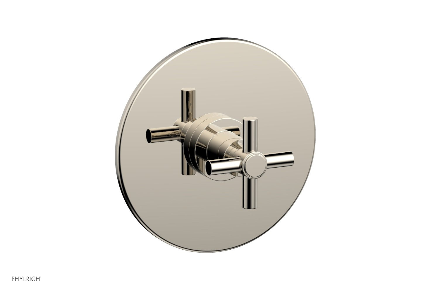 BASIC Pressure Balance Shower Set Trim Only   Tubular Cross Handle by Phylrich - Polished Nickel