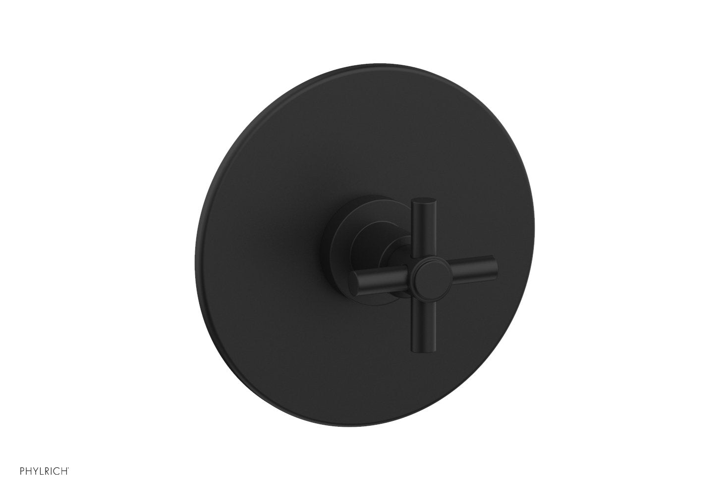 BASIC Pressure Balance Shower Set Trim Only   Tubular Cross Handle by Phylrich - Matte Black